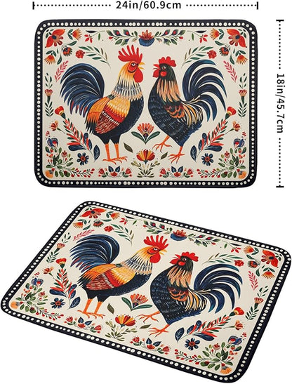 Rooster Poultry Dish Drying Mat
