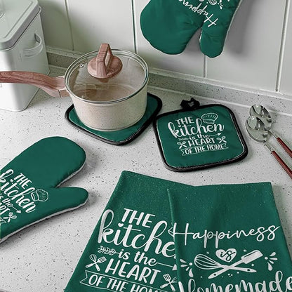 Sratte 6 Pcs Kitchen Decor Accessories Set Farmhouse Towels Pot Holders Oven