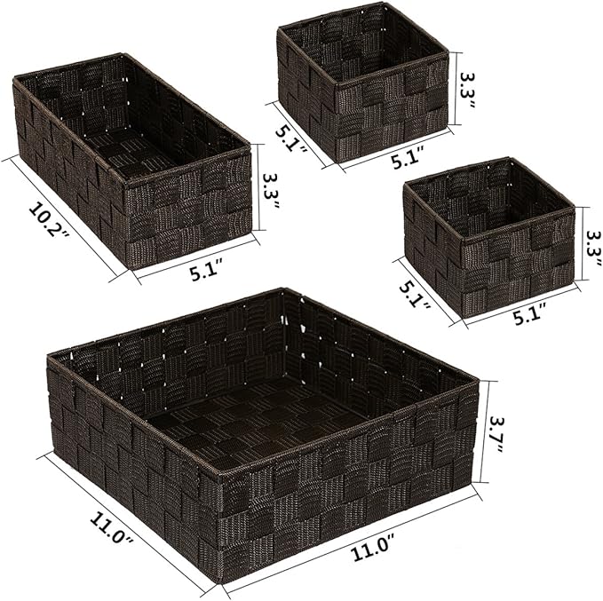 Posprica Woven Storage Baskets for Organizing, Small Baskets Cube Bin Container