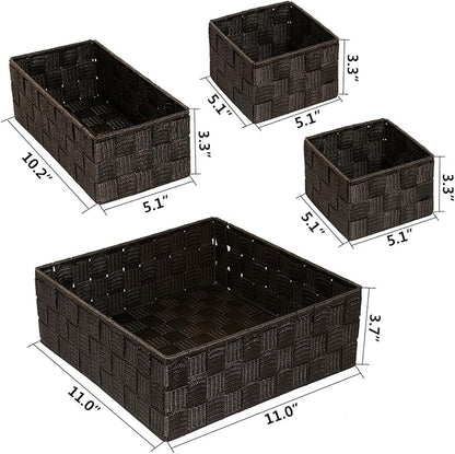 Posprica Woven Storage Baskets for Organizing, Small Baskets Cube Bin Container