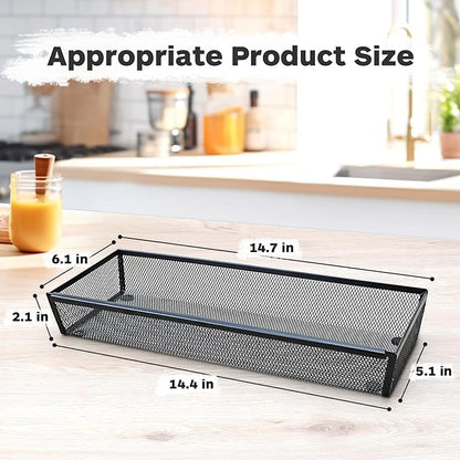 Smgmg Silverware Drawer Organizer, 2 Pack 14.7" X 6.1" X 2" Utensil Organizer