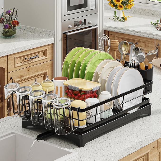 Ekisemio Dish Drying Rack for Kitchen Counter