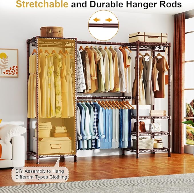 Ulif E7 Garment Rack, Heavy Duty Clothes Storage System