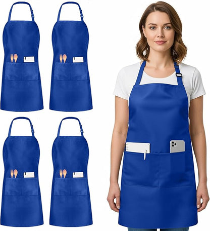 Utopia Kitchen 4 Pack Bib Apron Adjustable