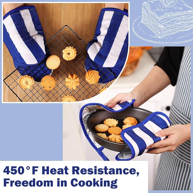 Reallnaive Oven Mitts and Pot Holders 4 Pcs Set
