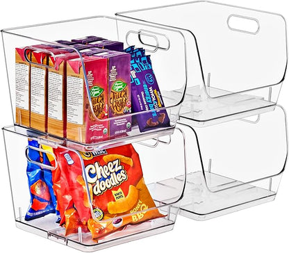 Sorbus Stackable Storage Bins Open Front, Pantry Bins
