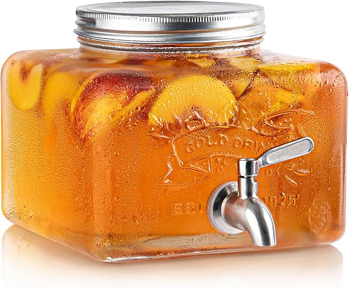 Glass Drink Dispenser for Fridge