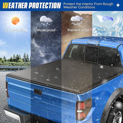 Soft Roll-up 6.4' Truck Bed Tonneau Cover for Dodge Ram 1500 2002-2018, Ram 2500 3500 2003-2024, Ram 1500 Classic 19-23 (Not for New), Fleetside 6.4 ft 76.8 in Bed