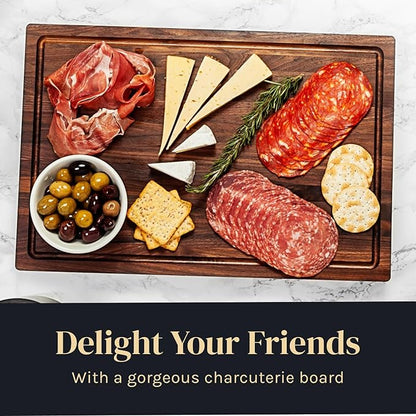 Walnut Wood Cutting Board for Kitchen, Reversible Wooden Cutting Board