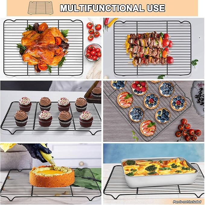 P&P CHEF Cooling Baking Rack Pack of 2, 16.6" x 11.5", Stainless Steel Cooling