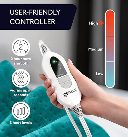 GENIANI Electric Heating Pad for Back Pain & Cramps Relief, Electric Throw