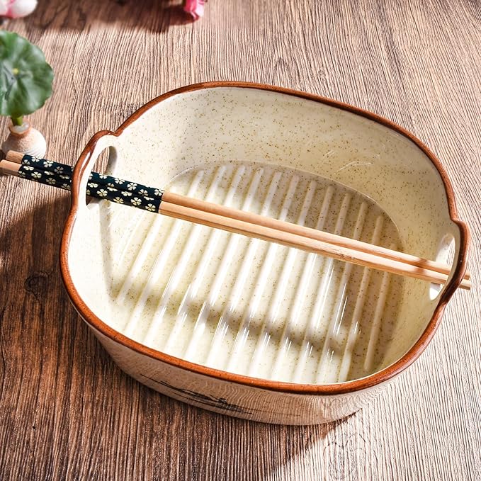 6.7" Japanese Ceramic Casserole Dish, Square Baking Pan