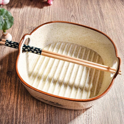 6.7" Japanese Ceramic Casserole Dish, Square Baking Pan