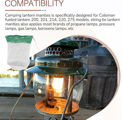 String Tie Lantern Mantles for Coleman Lanterns Fueled Lighting Outdoor Camping Accessories(10 Pcs)