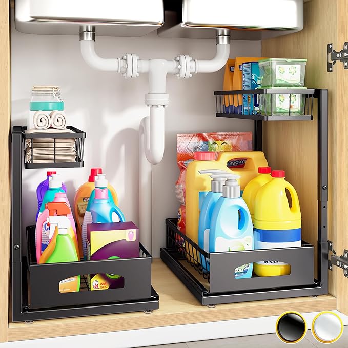 Under Sink Organizer, 2 Pack Cabinet Organizer
