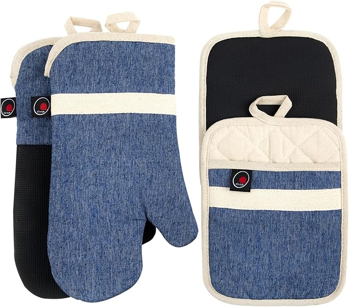 Oven Mitts and PotHolders Sets, Non-Slip Neoprene Oven Mitts are Suitable