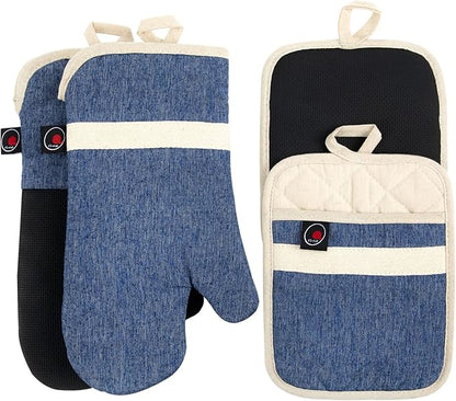 Oven Mitts and PotHolders Sets, Non-Slip Neoprene Oven Mitts are Suitable