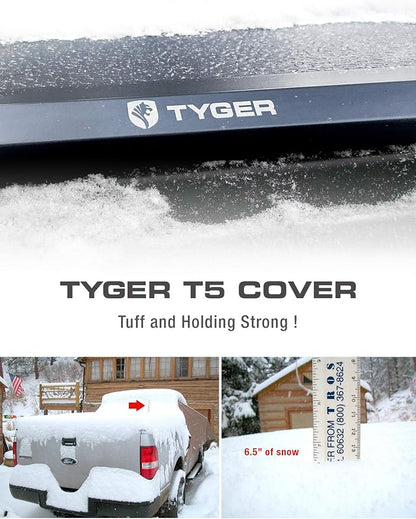 Tyger Auto T5 Tri-Fold Alloy Hardtop Truck Bed Tonneau Cover Compatible with 2005-2026 Nissan Frontier; 2009-2012 Suzuki Equator | 5' (59") Bed | TG-BC5N3028