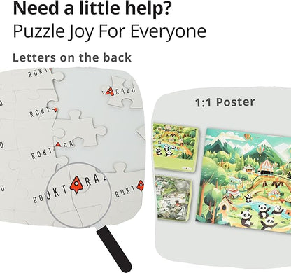 100 Pieces Jigsaw Puzzles, Large Pieces, Puzzles for Beginners, Easy Puzzles for Kids and Seniors, Family Game Nights, Finish Size 15.7 x 11.8 in (Panda Park)