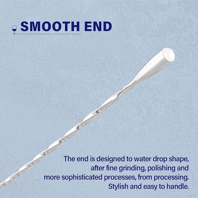 Briout 4 Pieces Bar Spoon, 12 Inches Long Handle Drink Stirrer
