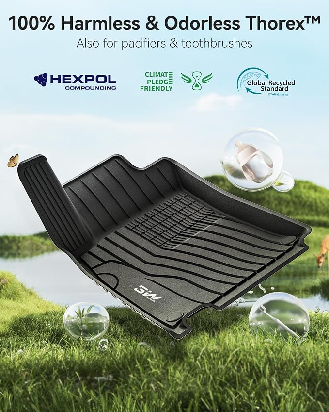 3W Floor Mats for Mercedes Benz CLA 250(2020-2026) / GLA 250(2021-2026), TPE All Weather Custom Fit Floor Liner for Benz CLA GLA, TPE All-Weather Custom Fit Car Liners