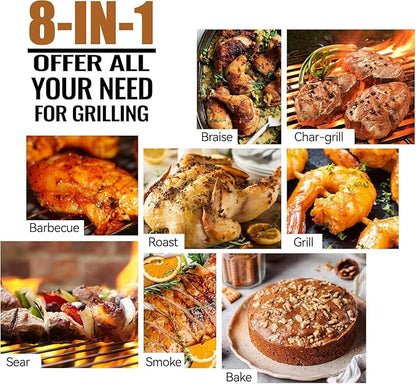 Z GRILLS 2025 Electric Pellet Grill & Smoker, 700 sq in Cooking Area, Dual-Wall Insulation, PID V2.1 Controller, Meat Probes, Easy Hopper Clean-out, Includes Grill Cover, 8 in 1 Outdoor BBQ, 700D6