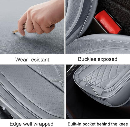 MIROZO Front Seat Covers Gray,2PCS Leather Car Seat Covers Waterproof Automotive Seat Covers Car Seat Protector Universal Seat Covers for Most Sedan SUV Pick-up Truck(Grey,2PCS)