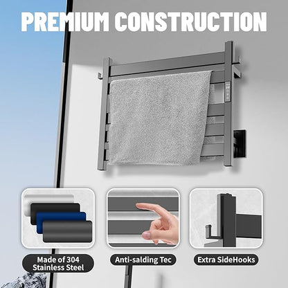 K&KALONZO Towel Warmer for Bathroom, Wall-Mounted 5-Bar Heated Towel Rack