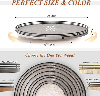 21" Lazy Susan Wood Turntable Organizer