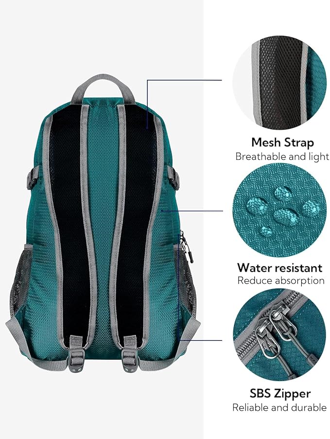 WATERFLY Small Lightweight Packable Backpack: 20l Ultra Light Foldable Travel Hiking Camping Daypack Day Pack for Man Woman