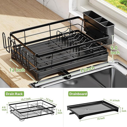 Ekisemio Dish Drying Rack for Kitchen Counter