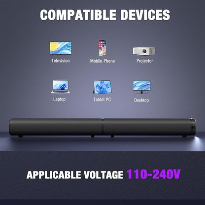 Puriom Sound Bar for Smart TV, 100W Sound Bar