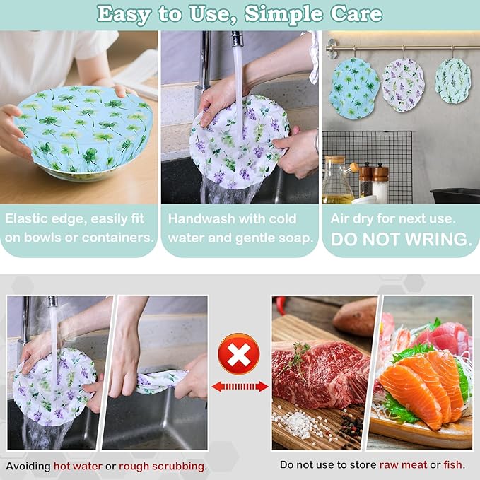 5-Size Reusable Beeswax Bowl Covers