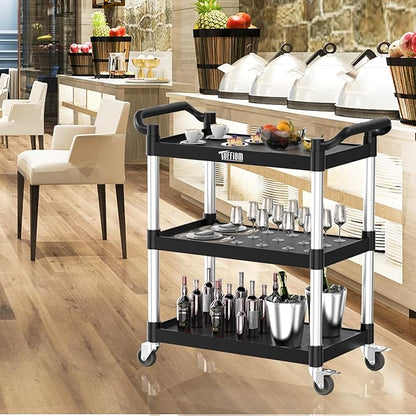 TUFFIOM 3-Tier Plastic Service Utility Cart