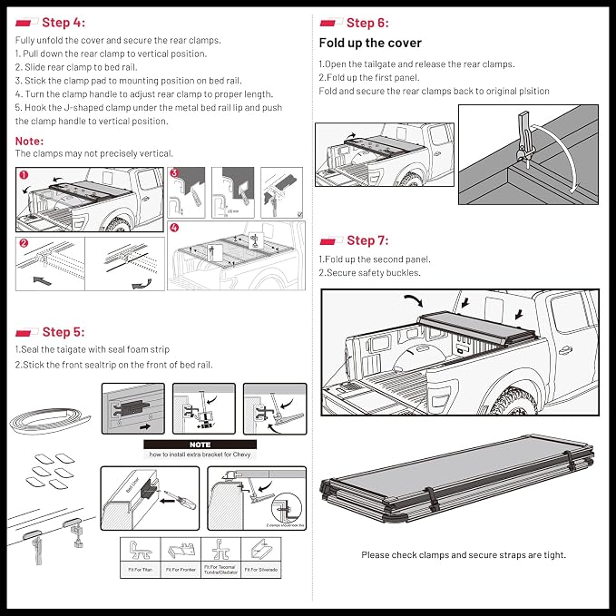 BDFHYK Tri-Fold Truck Bed Tonneau Cover for Jeep Gladiator 2020–2026 5 FT Bed Heavy-Duty Truck Bed Protection Durable Aluminum Panels Hard Folding Tonneau Cover, Waterproof for Truck Camping