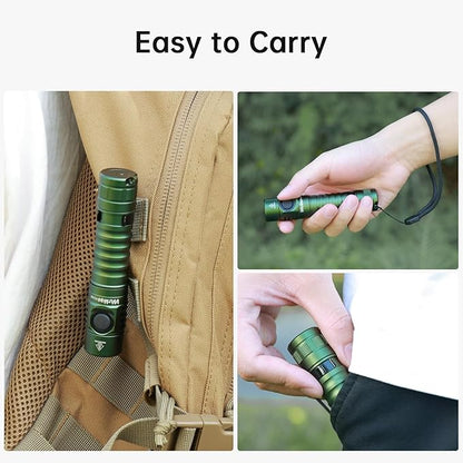 Wurkkos FC11C LED Flashlights Rechargeable -Small Powerful EDC Flashlight 90CRI 1200 High Lumen, IP68 Waterproof,Magnetic Tailcap,155M Beam Distance for Garden Dog Walking Emergency(Green 5000K)
