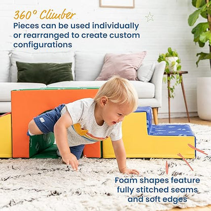 ECR4Kids SoftZone Single Tunnel Climber, Toddler Playset, Assorted, 3-Piece