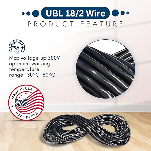 UBL 18/2 Automotive Electrical Wire – 18 AWG 2 Conductor Wire – Flexible