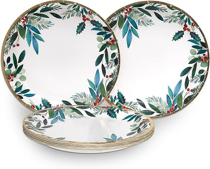Papyrus Disposable Tabletop Plates Set - Elegant and Sturdy Plates for Any Occasion, Holiday Foliage, Dinnerware Set