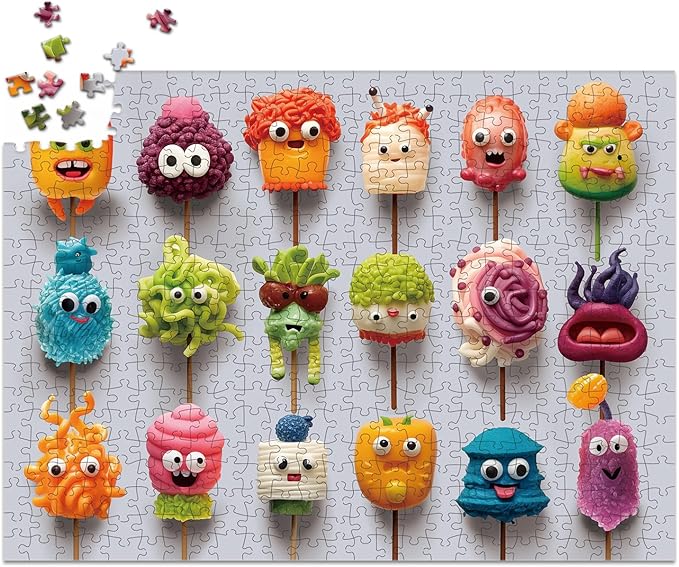 500 Pieces Jigsaw Puzzles for Adults and Teens and Kids Family Happy Games Puzzle Monster Series (Lollipop Monsters)