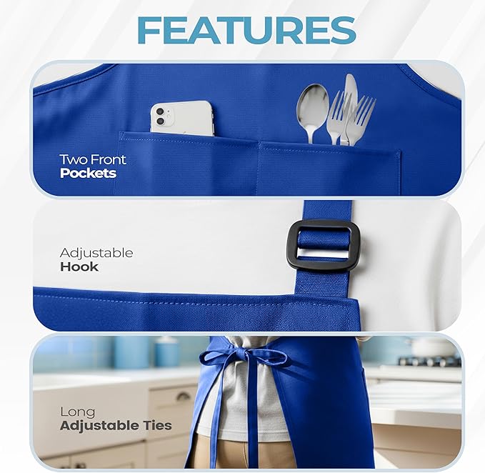 Utopia Kitchen 4 Pack Bib Apron Adjustable