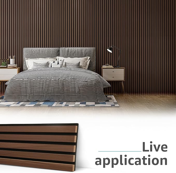 Art3d 6-Pack Acoustic Wood Slat Wall Panels