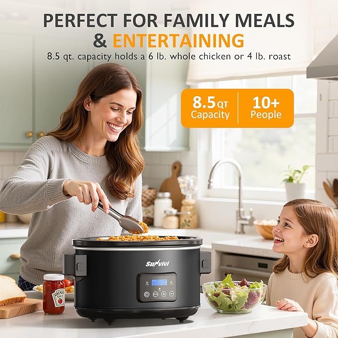 Sunvivi 8.5 Quart Programmable Slow Cooker: Multi-Cooker Food Warmer