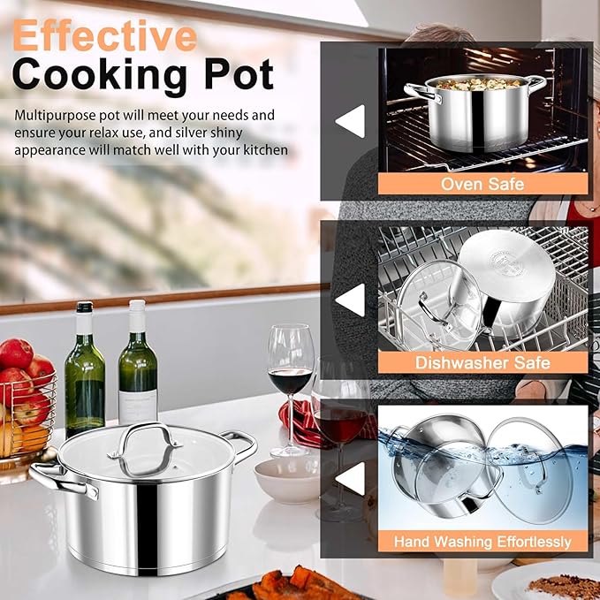 P&P CHEF 5 Quarts Cooking Stock Pot