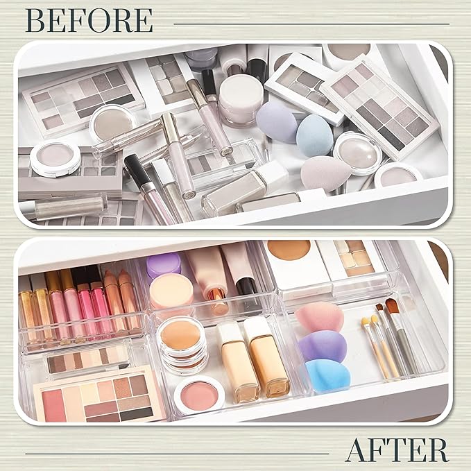 STORi SimpleSort 6-Piece Stackable Clear Drawer Organizer Set | 6" x 6" x 2"