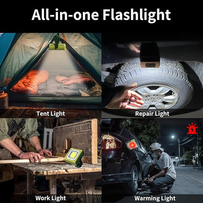 WARSUN Camping Light,Lightweight LED Camping Light,Long Lasting,Multi Lighting,Rechargeable Type C,Magnetic,Hanging,Outdoor,Hiking,Camping (Light Green)