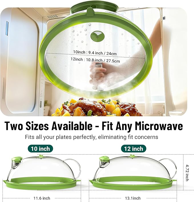 Microwave Splatter Cover with Water Steamer, Upgraded Microwave Cover