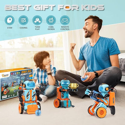 STEM Circuits Robot Building Toys for Kids Ages 8-12+ Year Old, 3 in 1 Remote Control & Programming Robotics Kit, Electric Science Projects Set, Ideal Gift for Boys Girls Ages 12-16