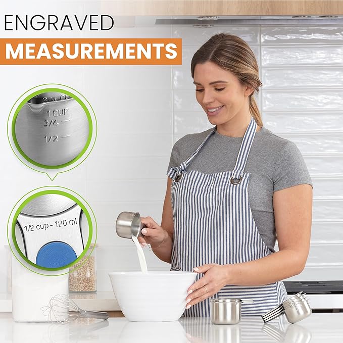 Spring Chef Magnetic Stainless Steel Measuring Cups, Kitchen Tools