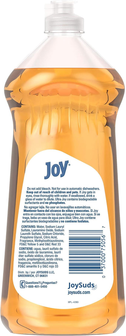 JOY Ultra Dishwashing Liquid, Orange Scent, 10 Count, 30 Ounce Bottles